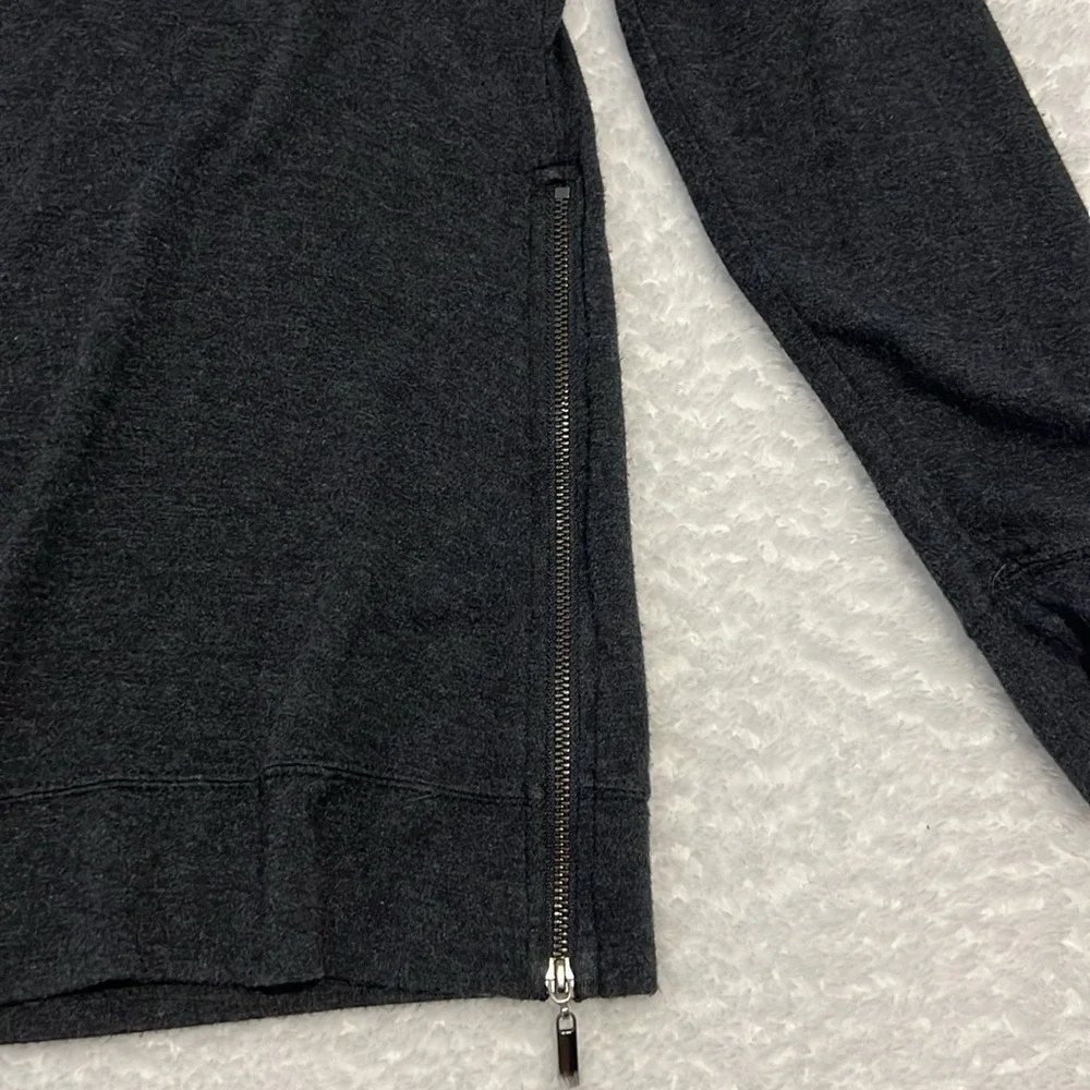 Matty M Sweatshirt Women Medium Gray Side Zip Long Sleeve Rayon Blend MK6134 - Picture 3 of 7